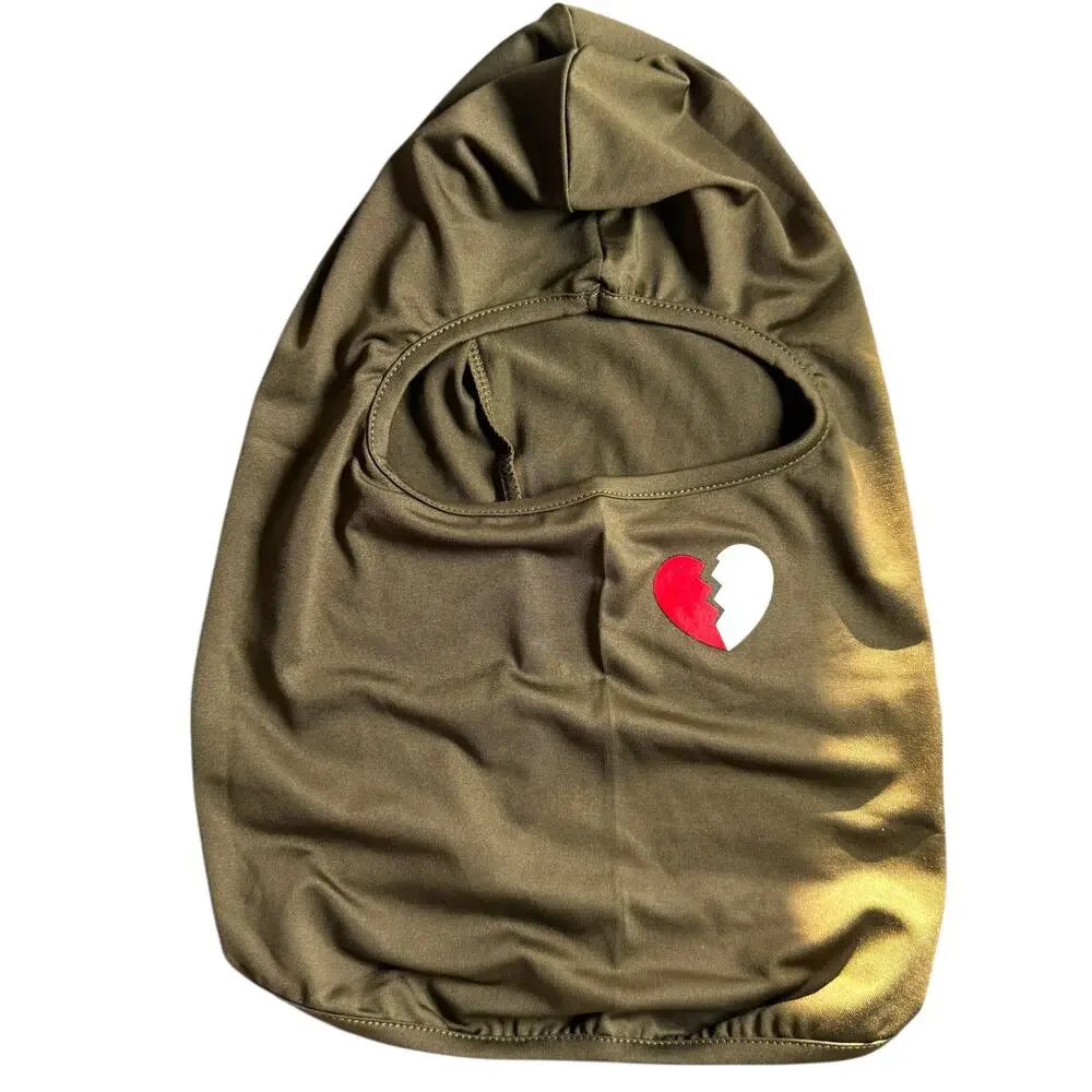 Streetwheres Army Green Broken Heart Balaclava Men’s OS - Streetwear Punk Bikes - Picture 9 of 12